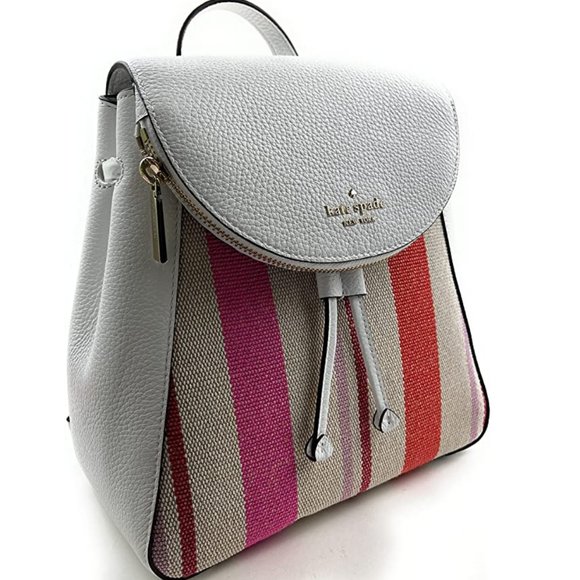 Kate Spade Leila Med Flap Stripe Canvas Backpack main image 7